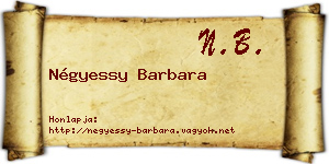 Négyessy Barbara névjegykártya