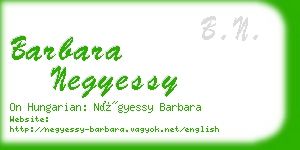 barbara negyessy business card